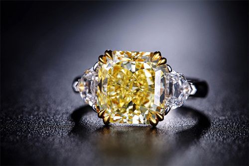 佐卡伊珠宝白18k金50分黄钻定制钻石戒指珠宝图片